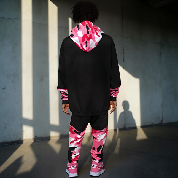 ^CHIEFIN’ ADI-FEATHER^ (PINK CAMOUFLAGE) HOODED ZIP UP TRACKSUITS (CUT & SEW)