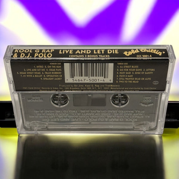 •KOOL G. RAP & D.J. POLO ~ LIVE AND LET DIE• ~1992 OG PRESSING~ (CASSETTE TAPE) (3)