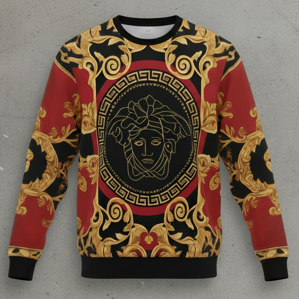 *LUXURY* (ITALIAN STYLE) ~LONG SLEEVE TEES~ (RED-GOLD MULTI)