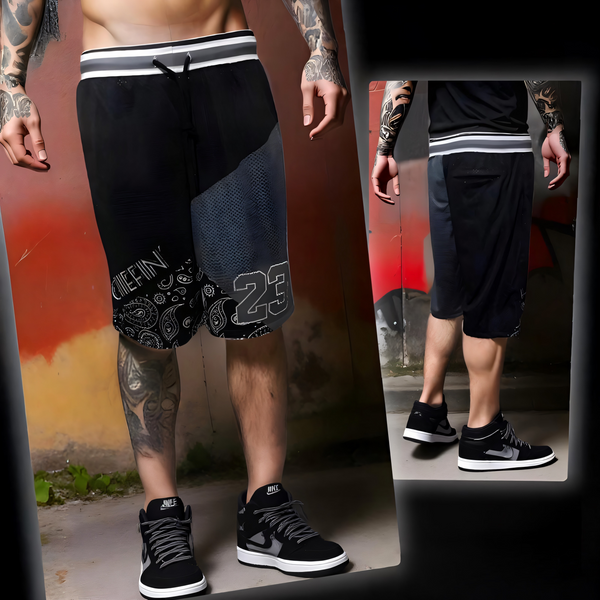 ^CHIEFIN’ 23^ MESH BASKETBALL SHORTS (LINED) (3-TONE)