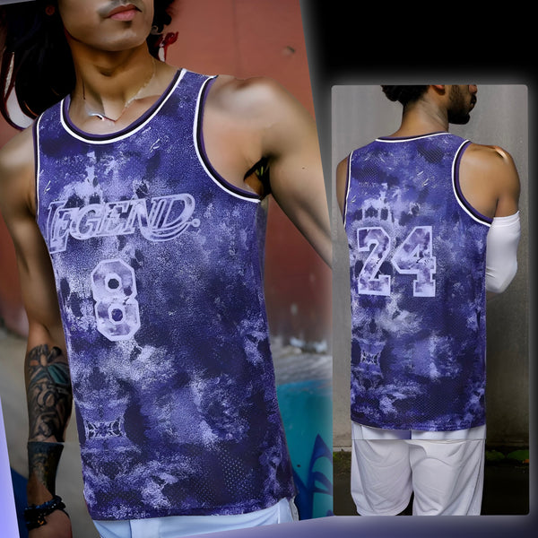 ^LEGEND 24/8^ Basketball Jerseys (Lavender) (Stitched Logos & Numbers)