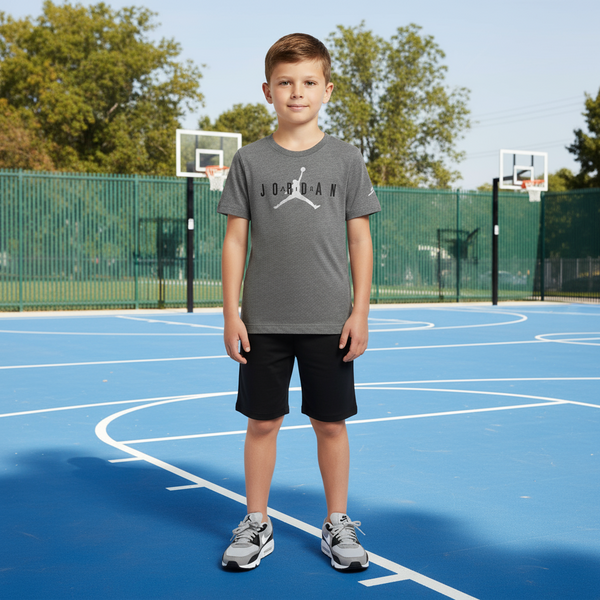 *AIR JORDAN* (CARBON HEATHER) BOYS SHORT SLEEVE T-SHIRTS