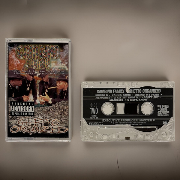 •GAMBINO FAMILY ~ GHETTO ORGANIZED• ~1998 OG PRESSING~ (NO LIMIT) (CASSETTE TAPE)