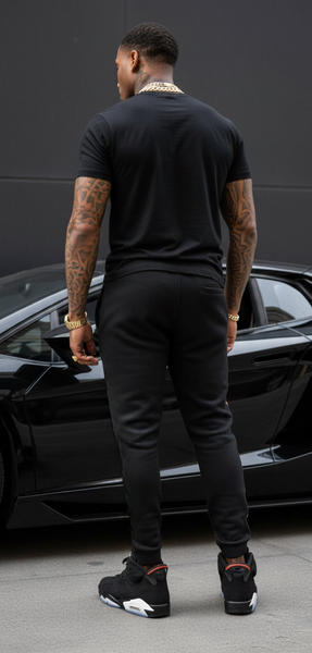 *CROOKS & CASTLES* (BLACK-GOLD) DEATH ROW *CORE JOGGERS* (COLLABS)