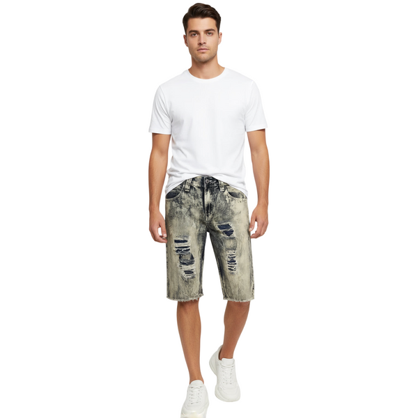 *WT02* ~RIPPED~ •DENIM SHORTS FOR MEN• (WAIST 30”)