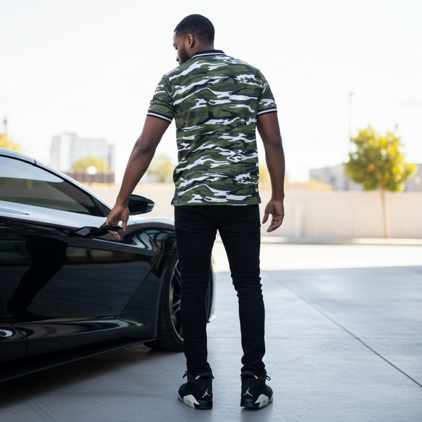 *23* ~3D GOLD FOIL~ •CAMOUFLAGE SHORT SLEEVE T-SHIRT•