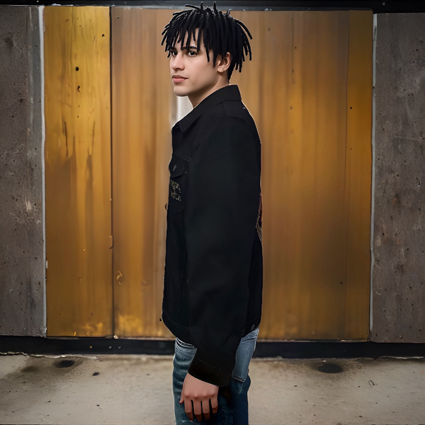 ^CROOKS & CASTLES^ (BLACK) DENIM BUTTON UP JACKETS FOR MEN