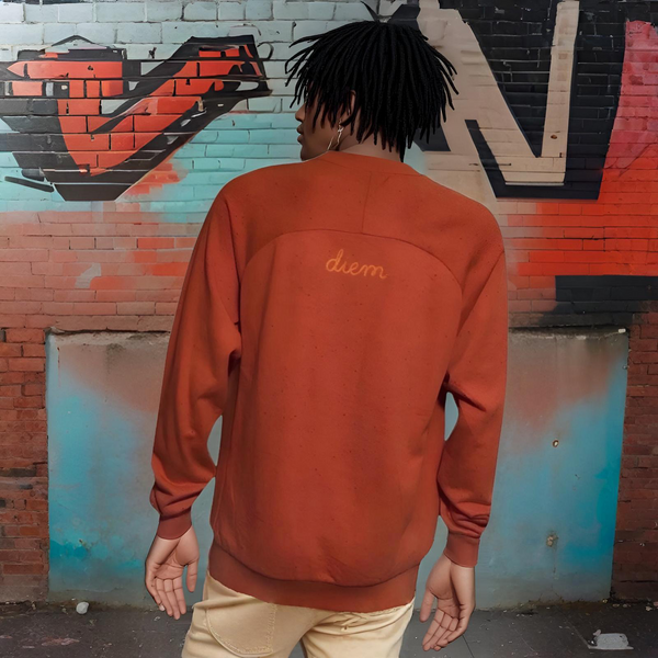 ^DIEM^ (ORANGE) ~DON'T FRONT~ EMBROIDERED KNIT CREWNECKS