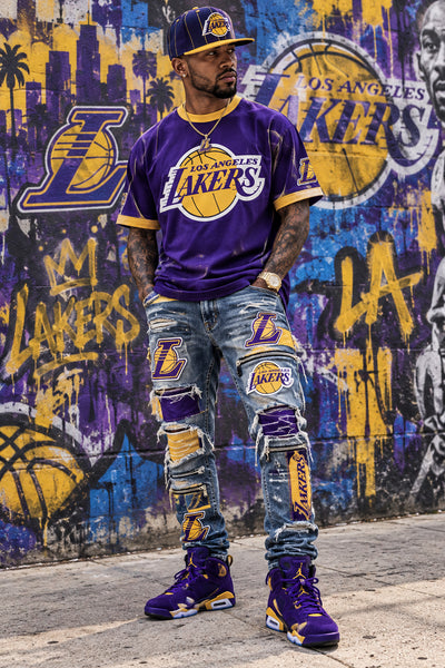 *LOS ANGELES LAKERS* Snapback hats by Mitchell & Ness (Sun Damage)