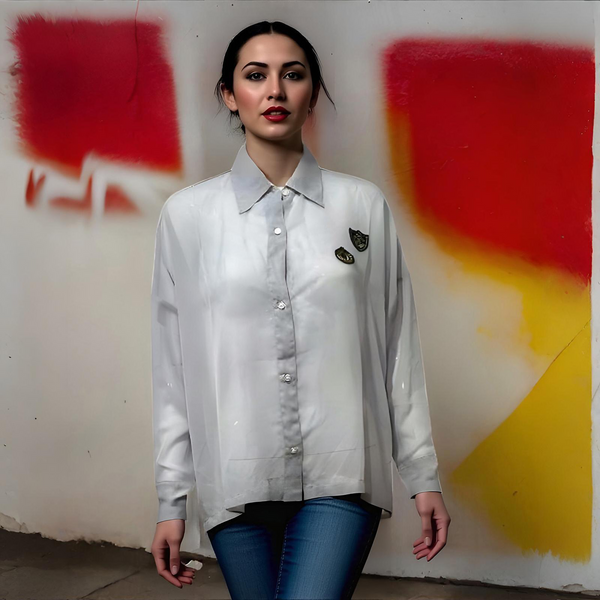 ^CROOKS & CASTLES^ (GREY) BUTTON UP TOPS FOR WOMEN