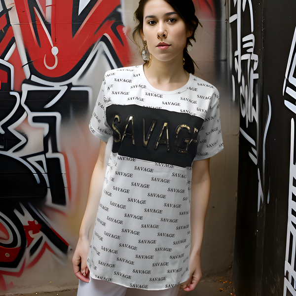 ^INFAMOUS BLACK SHEEP^ ~SAVAGE~ *3D PRINT* ALL OVER FANCY PRINT TEES FOR WOMEN