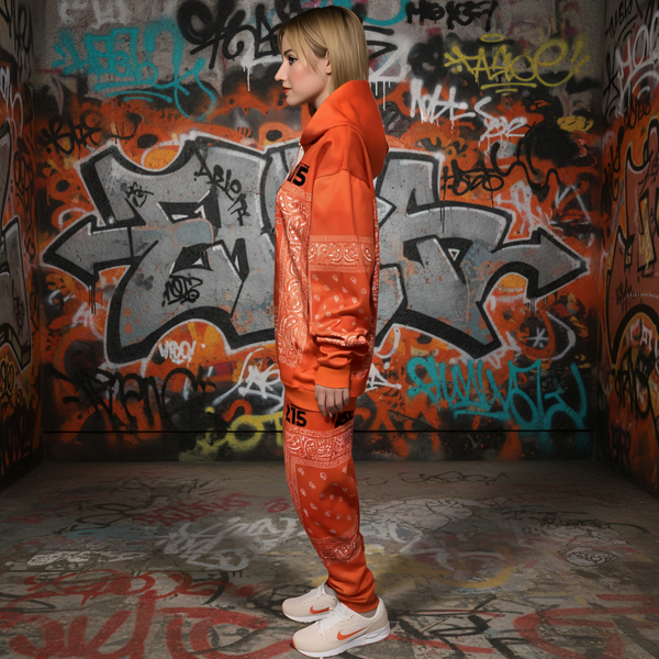 •ECM• ~ORANGE BANDANA~ JOGGER SWEATSUITS (FLEECY SOFT LINED)