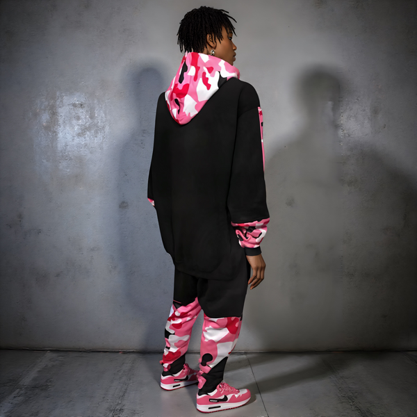 ^CHIEFIN’ ADI-FEATHER^ (PINK CAMOUFLAGE) HOODED ZIP UP TRACKSUITS (CUT & SEW)