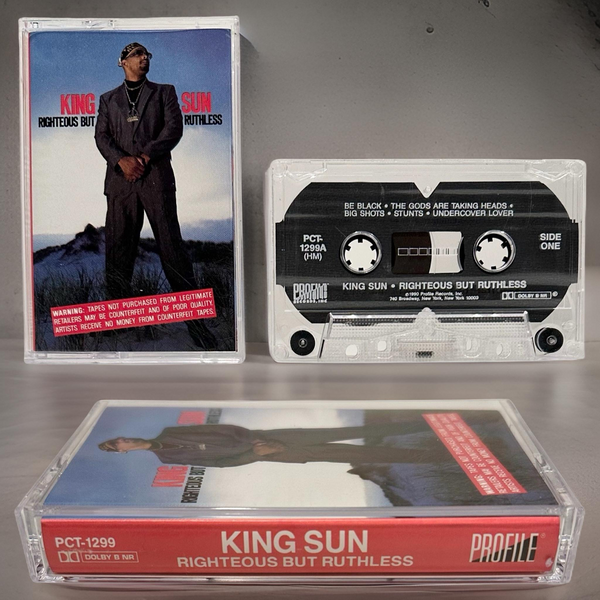 •KING SUN - RIGHTEOUS BUT RUTHLESS• ~1990 OG PRESSING~ (CASSETTE TAPE)