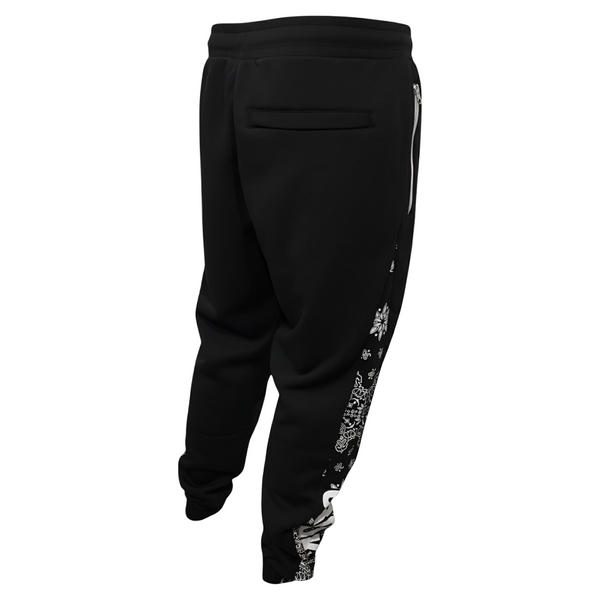 *CROOKS & CASTLES* (BLACK) DEATH ROW *BANDANA* JOGGER SWEATPANTS (COLLABS)