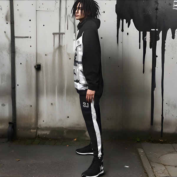 ^SEAN JOHN^ (CAMOUFLAGE) POLYESTER HOODED ZIP UP TRACKSUITS (XB SIZED)