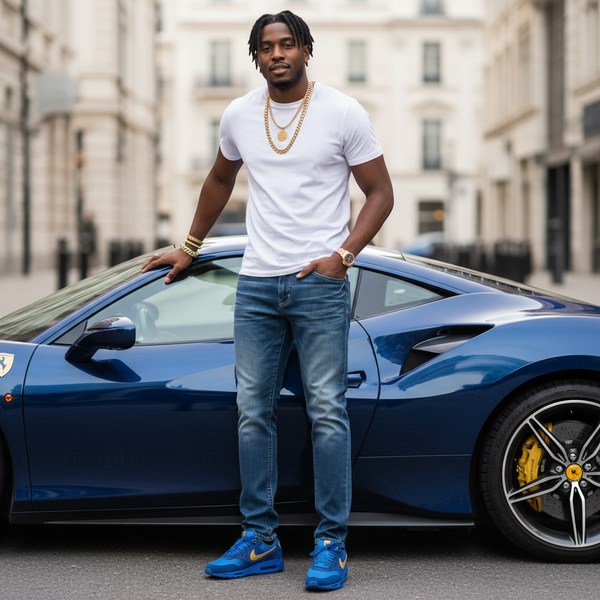 *AVIREX* (ICE BLUE) ~MEN'S DENIM JEANS~ (30 INCH x 32 INCH)