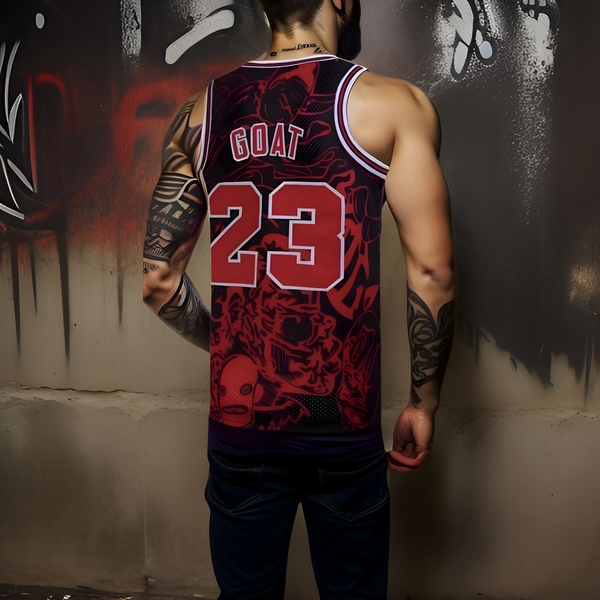 ^CHICAGO ILLINOIS GOAT 23^ Basketball Jerseys (Stitched Logos & Numbers)