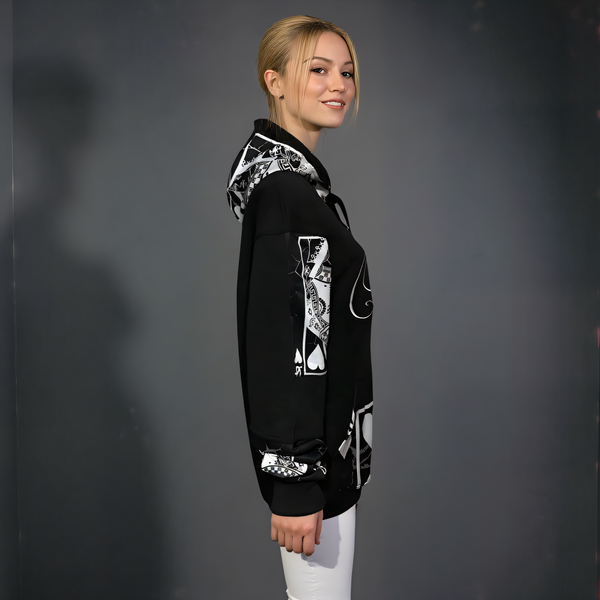 •QUEEN•OF•HEARTS• LUXURY PULLOVER HOODIES (CUT & SEW) (EMBROIDERED LOGO)