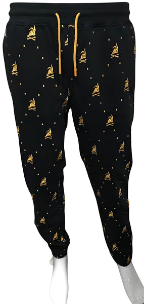 ^CROOKS & CASTLES^ (BLACK) ~SKULL BUNNY~ JOGGER SWEATPANTS