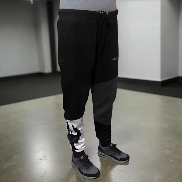 •CHAMPION CHIEF• LUXURY (BLACK-MULTI) JOGGER SWEATPANTS (CUT & SEW) (EMBROIDERED LOGO)