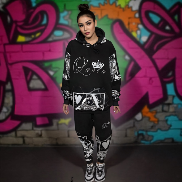 •QUEEN•OF•HEARTS• LUXURY JOGGER SWEATSUITS (CUT & SEW)(EMBROIDERED LOGO)