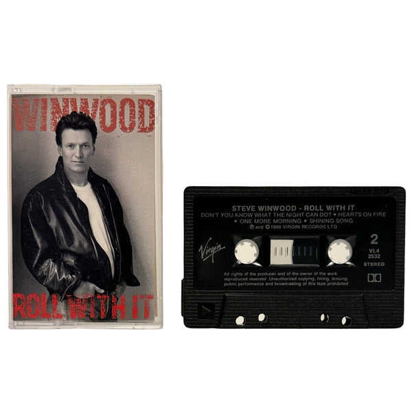 •STEVE WINWOOD - ROLL WITH IT• ~1988 OG CANADIAN PRESSING~ (CASSETTE TAPE)