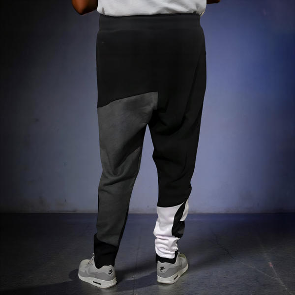•CHAMPION CHIEF• LUXURY (BLACK-MULTI) JOGGER SWEATPANTS (CUT & SEW) (EMBROIDERED LOGO)