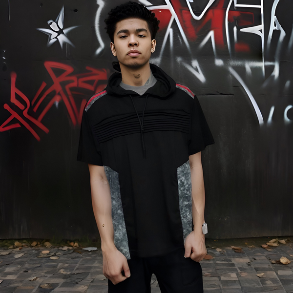 ^M-SOCIETY^ ~JORDAN 3 SILHOUETTE~ FANCY SHORT SLEEVE HOODED T-SHIRTS
