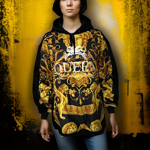 ^QUEEN V3R$@C3^ LUXURY CUT & SEW PULLOVER HOODIES (UNISEX) (EMBROIDERY)