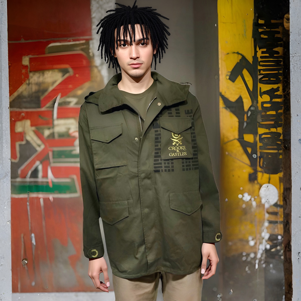 ^CROOKS & CASTLES^ (OLIVE GREEN) ~MAJOR GENERAL~ FALL JACKETS FOR MEN (OLIVE)