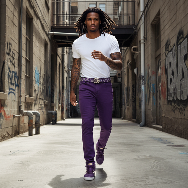 *VICTORIOUS* (PURPLE) ~SKINNY FIT~ •DENIM FOR MEN•