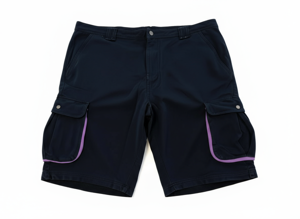 *Rich YungCotton Cargo Shorts* (42”) (36”) (Navy/Purple)