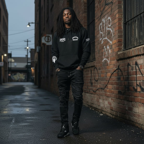 *CROOKS & CASTLES* (BLACK) ~DEATH ROW RECORDS~ PULLOVER HOODIES FOR MEN (COLLABS)