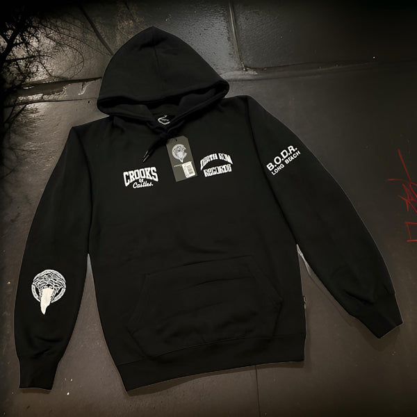 *CROOKS & CASTLES* (BLACK) ~DEATH ROW RECORDS~ PULLOVER HOODIES FOR MEN (COLLABS)