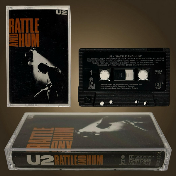 •U2 - RATTLE & HUM• ~1988 OG CANADIAN PRESSING~ (CASSETTE TAPE) (BLACK SHELL)