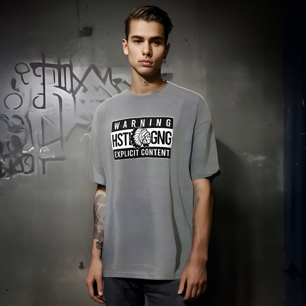 ^HUSTLE GANG^ (GREY) ~EXPLICIT CONTENT~ SHORT SLEEVE TEES