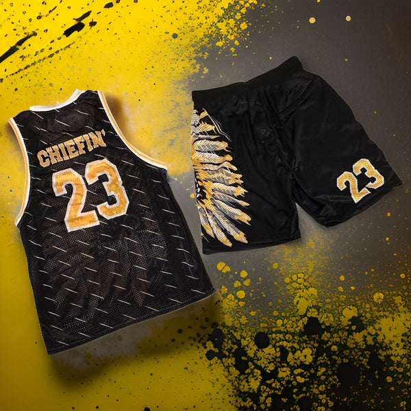 *CHIEFIN’* (BLACK / YELLOW) MATCHING SUMMER OUTFITS (BASKETBALL)