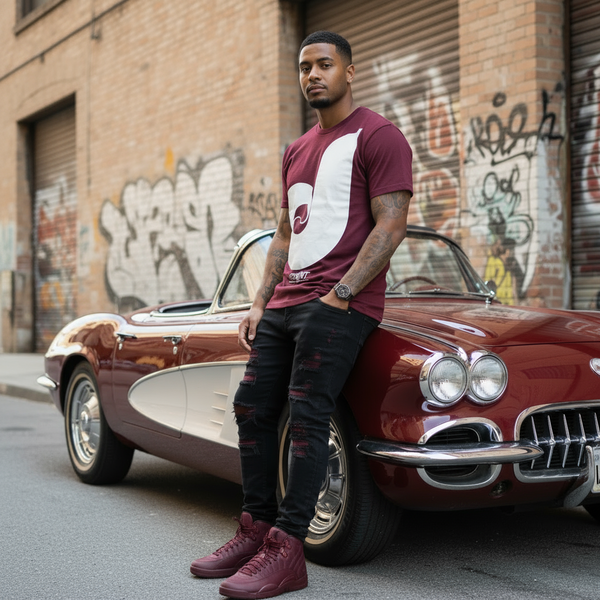 *DEFYANT* (BURGUNDY) SHORT SLEEVE T-SHIRT