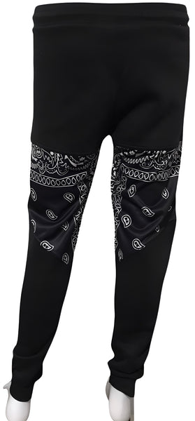 ^OUTFIT KINGS^ LUXURY BLACK BANDANA JOGGER SWEATPANTS (CUT & SEW COLLECTION)