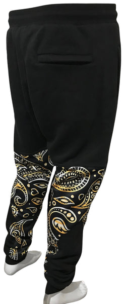 ^23 YELLOW GOLD^ BANDANA JOGGER SWEATPANTS (CUT & SEW)