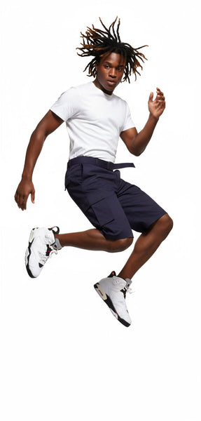 *BROOKLYN XPRESS* (PURPLE) ~BELTED~ •CARGO SHORTS FOR MEN•