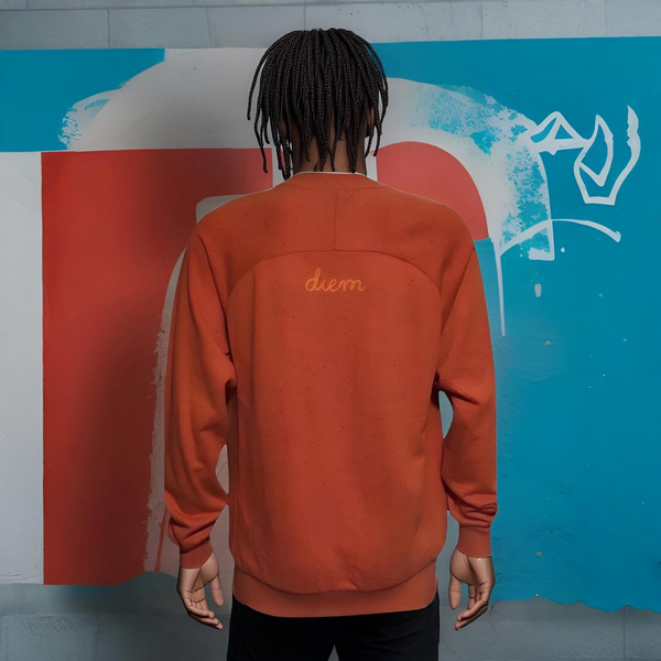 ^DIEM^ (ORANGE) ~DON'T FRONT~ EMBROIDERED KNIT CREWNECKS