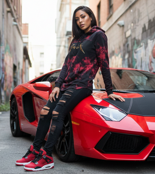 *CAMP CLOTHING CO.* ~SAVAGE~ 3D FOIL PRINT ACID WASH PULLOVER HOODIES