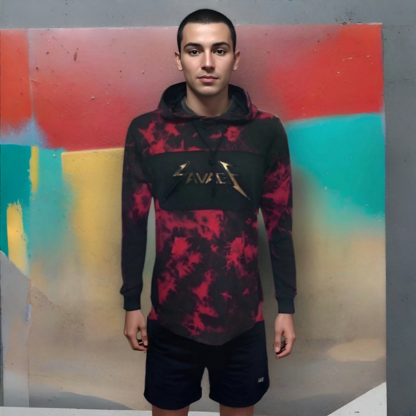 ^CAMP CLOTHING CO.^ *SAVAGE* 3D FOIL PRINT ACID WASH PULLOVER HOODIES
