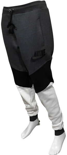 ^NATIVE FEATHER SWOOSH^ LUXURY JOGGER SWEATPANTS (CUT & SEW) (EMBROIDERED LOGOS)