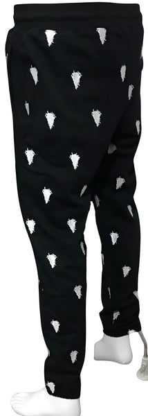 ^CROOKS & CASTLES^ (BLACK) ~SILHOUETTE~ EMBROIDERED JOGGER SWEATPANTS