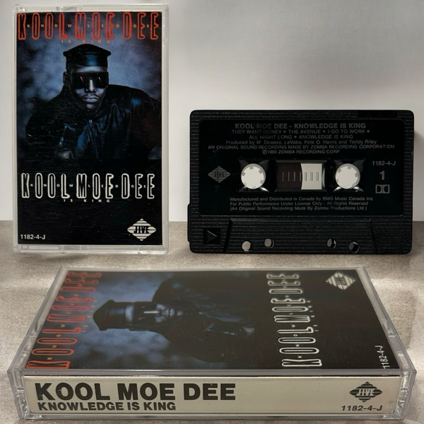 •KOOL MOE DEE - KNOWLEDGE IS KING• ~1989 OG PRESSING~ (CASSETTE TAPE) (CANADIAN BLACK SHELL)
