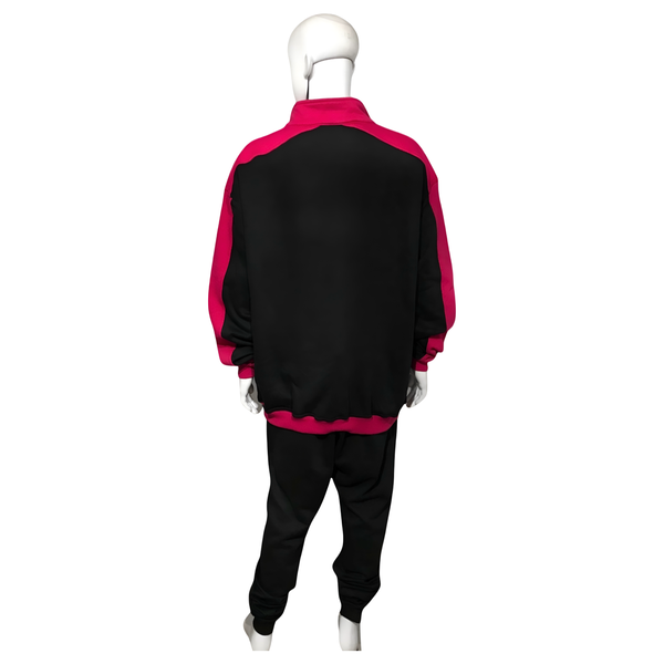 •23• (BLACK-HOT PINK) (REMIX) JOGGER TRACK SUITS (CUT & SEW) (UNISEX)