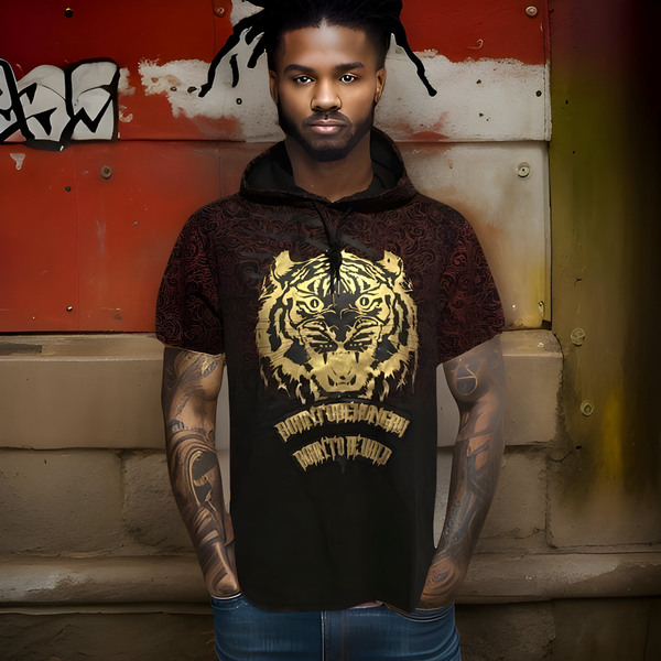 ^M-SOCIETY^ ~BORN TO BE WILD~ FANCY SHORT SLEEVE HOODED T-SHIRTS